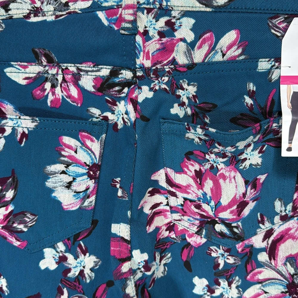 Time and Tru Teal Floral Leggings New With Tags Size XS (02) - Picture 9 of 13
